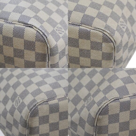 LOUIS VUITTON Neverfull MM Shoulder Tote Bag Damier Azur White N51107 14EF687 - Picture 6 of 15